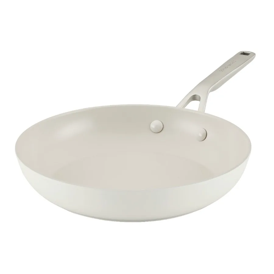 

Hard Anodized 10 Inch Ceramic Nonstick Frying Pan Oven Safe to 500°F Porcelain White