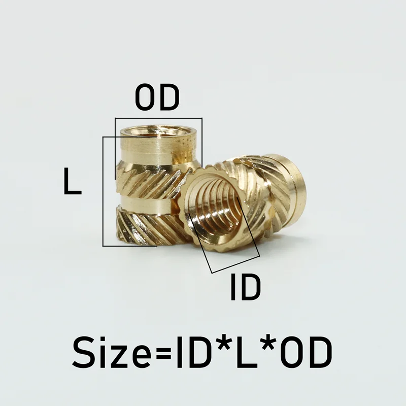 Brass Heat Set Insert Nut and 304 Stainless Steel Hex Socket Cap Head Screw Knurled Threaded Inserts 3d Print Embed Copper Nuts