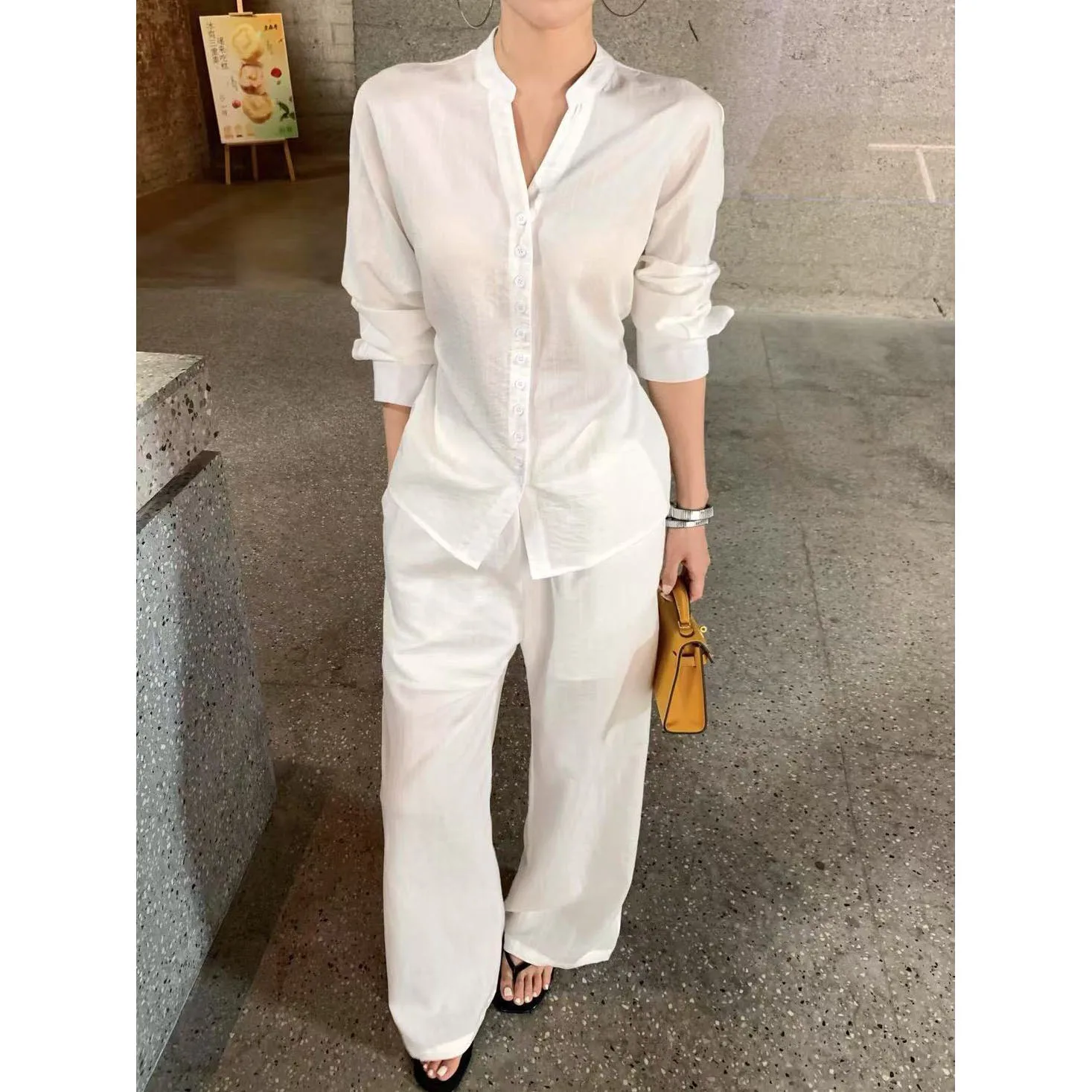 Lazy Wind Fashion Cardigan Shirts Casual Pants Two-piece Sets Elegant Long Sleeve Thin Blouse Lace-up Tops Women Pants Suits