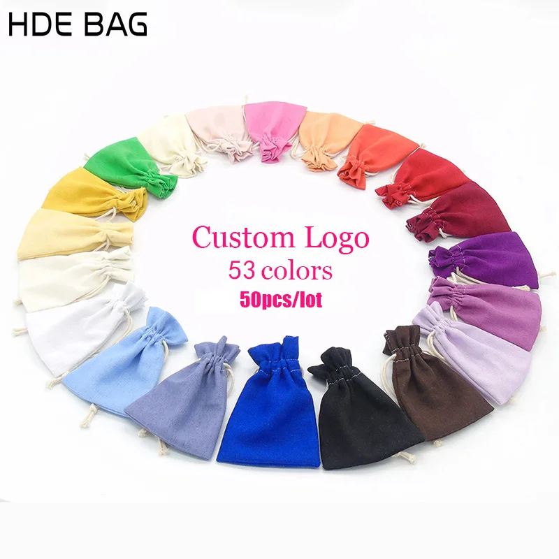 

Linen Bag for Packaging Jewelry/Makeup/Gift/Wedding/Party/Storage/Shoe Bag Drawstring Dustproof Colorful Pouch Print Logo Custom