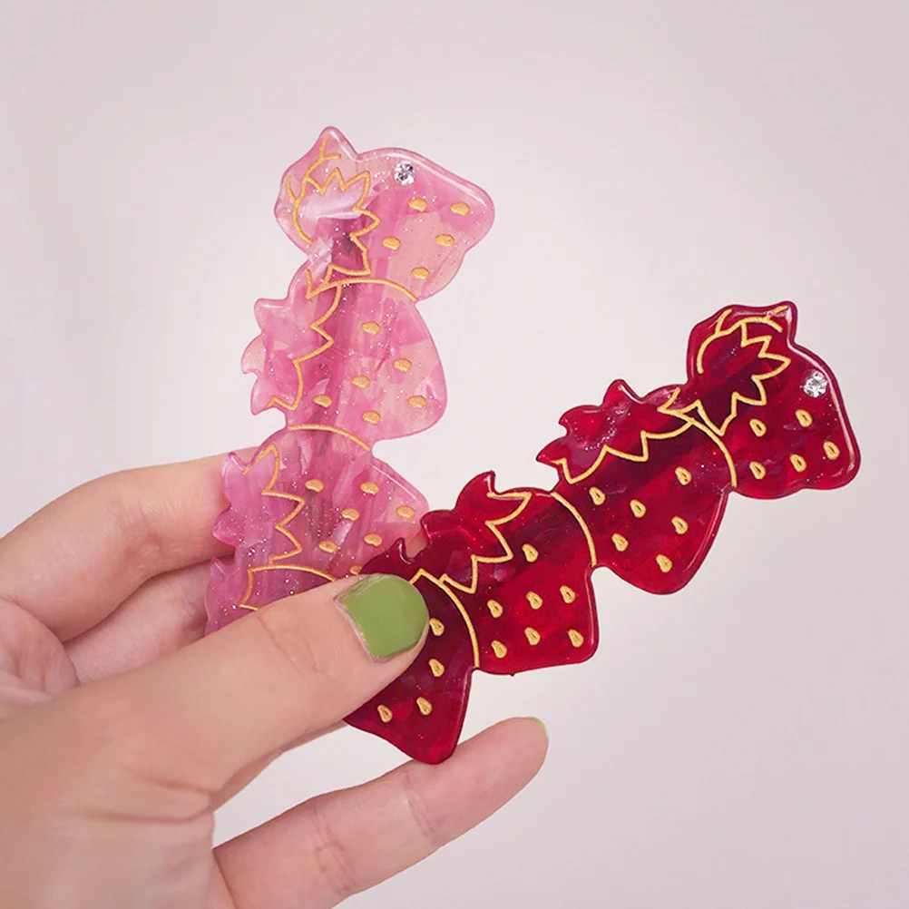 2 fermagli per capelli alla fragola, mollette, accessori alla moda per frutta, per donne e ragazze, mollette per capelli abbinate al armadio
