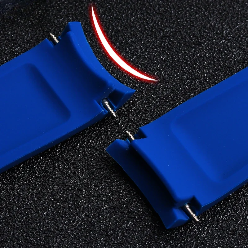 Ремешок силиконовый для Casio Rolex Water Ghost Rossini Timex Tudor Omega Swatch, Универсальный Прочный браслет с розовой иглой, 20 22 мм