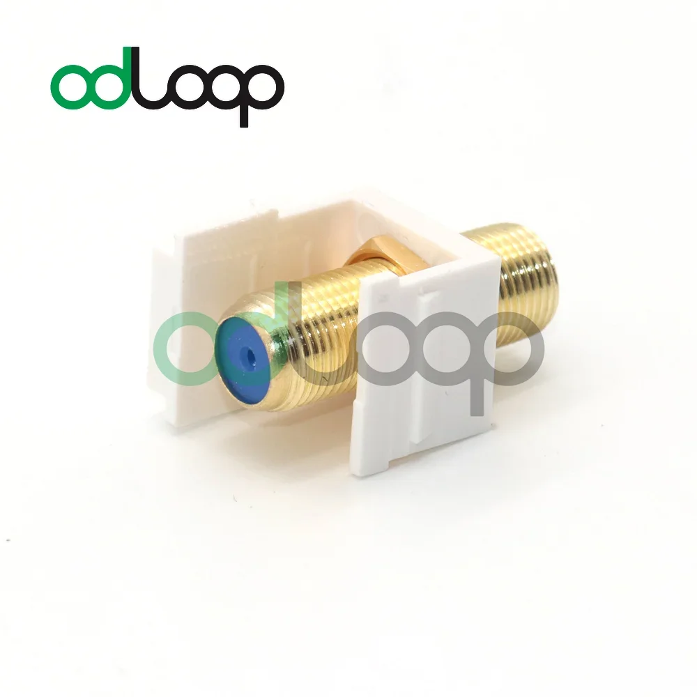 ODLOOP 5-Pack 3 GHz Gold-Plated RG6 Coaxial Keystone Jack Insert In White