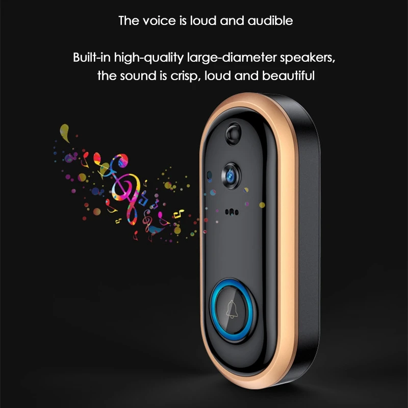Audio Doorbell,Smart Security Camera,Video Remote Intercom HD 1080P Smart Doorbell IP53 Waterproof