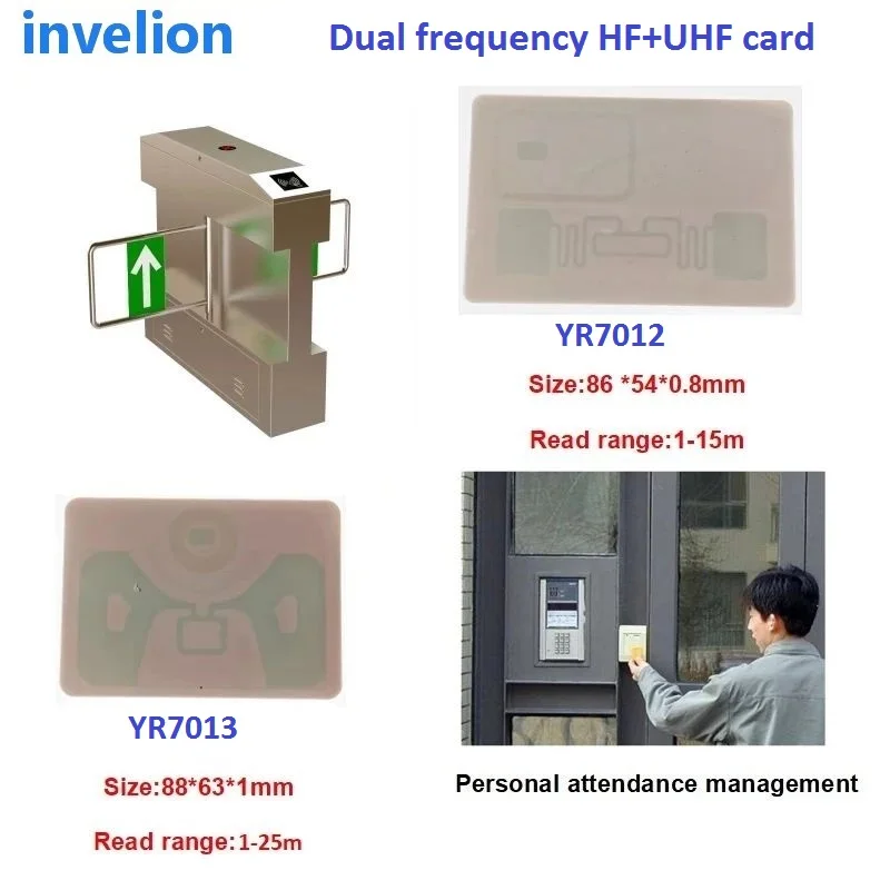 blank printable long range PVC rfid contactless card Dual frequency 860-960mhz UHF+13.56mhz Mi-fare 1k (HF) rfid card tag