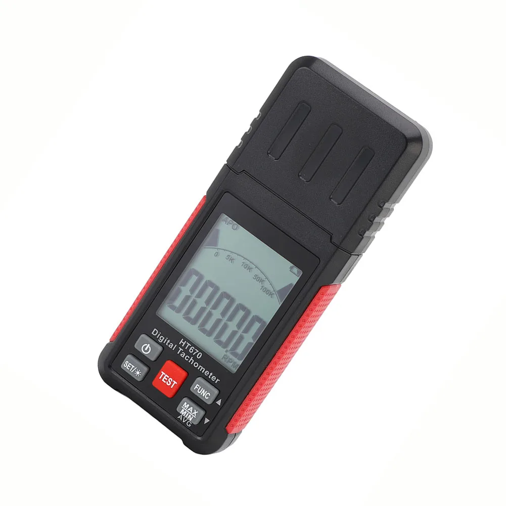 HT670 Industrial Handheld Tachometer with Clear 40mm LCD Display and Accurate RPM Readings in Manufacturing Environments