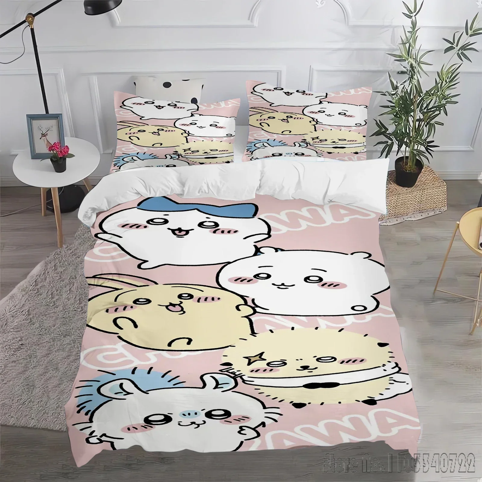 Admire CHIIKAWA Cartoon Love Child Duvet Cover Set HD Comforter Cover Bedclothes for Kids Bedding Sets Bedroom Decor