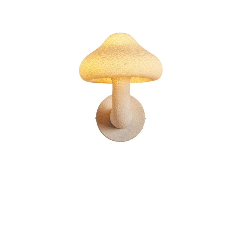 

Mushroom wall lamp French cream wind aisle children's room decoration cute bedroom bedside lamp