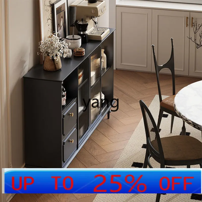 

Lmm retro sliding door dining side cabinet black porch very narrow wall thin cabinet
