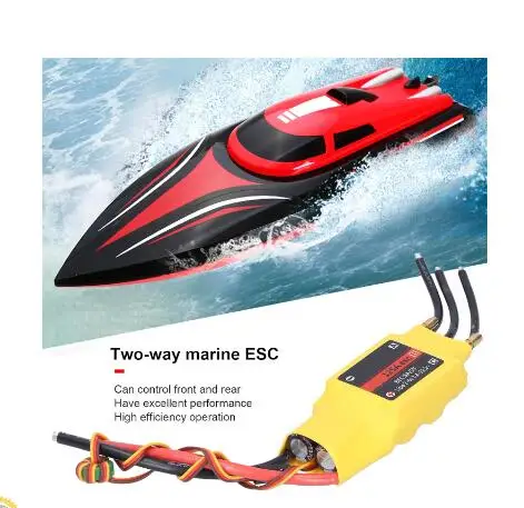 Brushless Electronic Speed Controller 125A 2-6S 2 way Water-Cooled ESC Waterproof Compact Size Strong Toughness For RC Boat