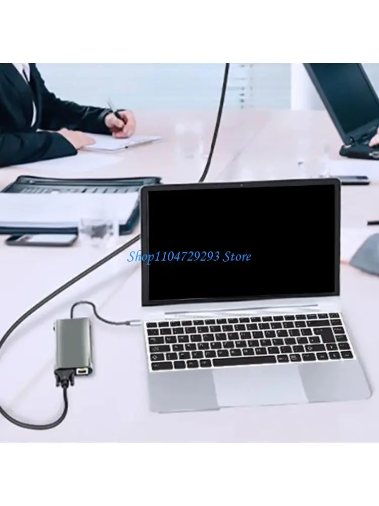 

Y2GD 11 в 1 Multiports USB C Hubs Adapter для ноутбуков имеет 4K HDTV VGA 100W Fast 3 USB -порт Ethernet подключения