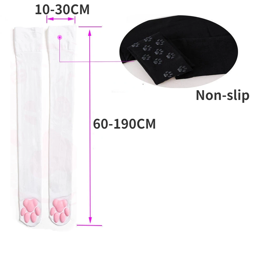Lange Socken mit 3D-Katzenklaue für Mädchen, oberschenkelhohe Socken, sexy Kawaii-Lolita-Alltagskleidung und Cosplay-Damensocken, rutschfest und elastisch