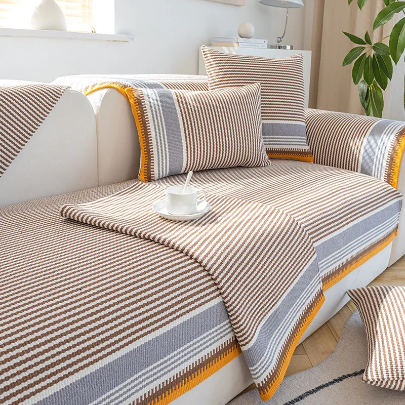 Luxury Embroidery Sofa Cover Soft Chenille Solid Color Couch Cover for Living Room Modern Simple Universal Non-slip Sofa Towel