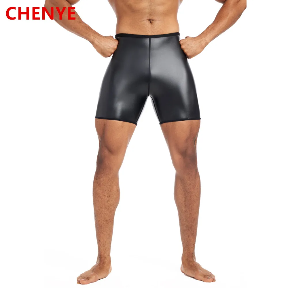 

Men Shaper Skinny Leather Pants Body Shaper Waist Trainer High Waist Shaper Control Panties Compression Underwear Fitness Shorts