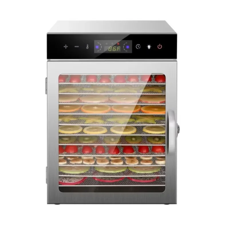 La mejor máquina secadora de carne y frutas barata, comercial, hogar, la mejor pantalla táctil, Control de tiempo, deshidratador de alimentos de 12 capas