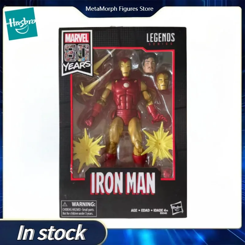 Original Hasbro Marvel Legends Series 80th Anniversary Iron Man Anime Figure Toy Collection Gift