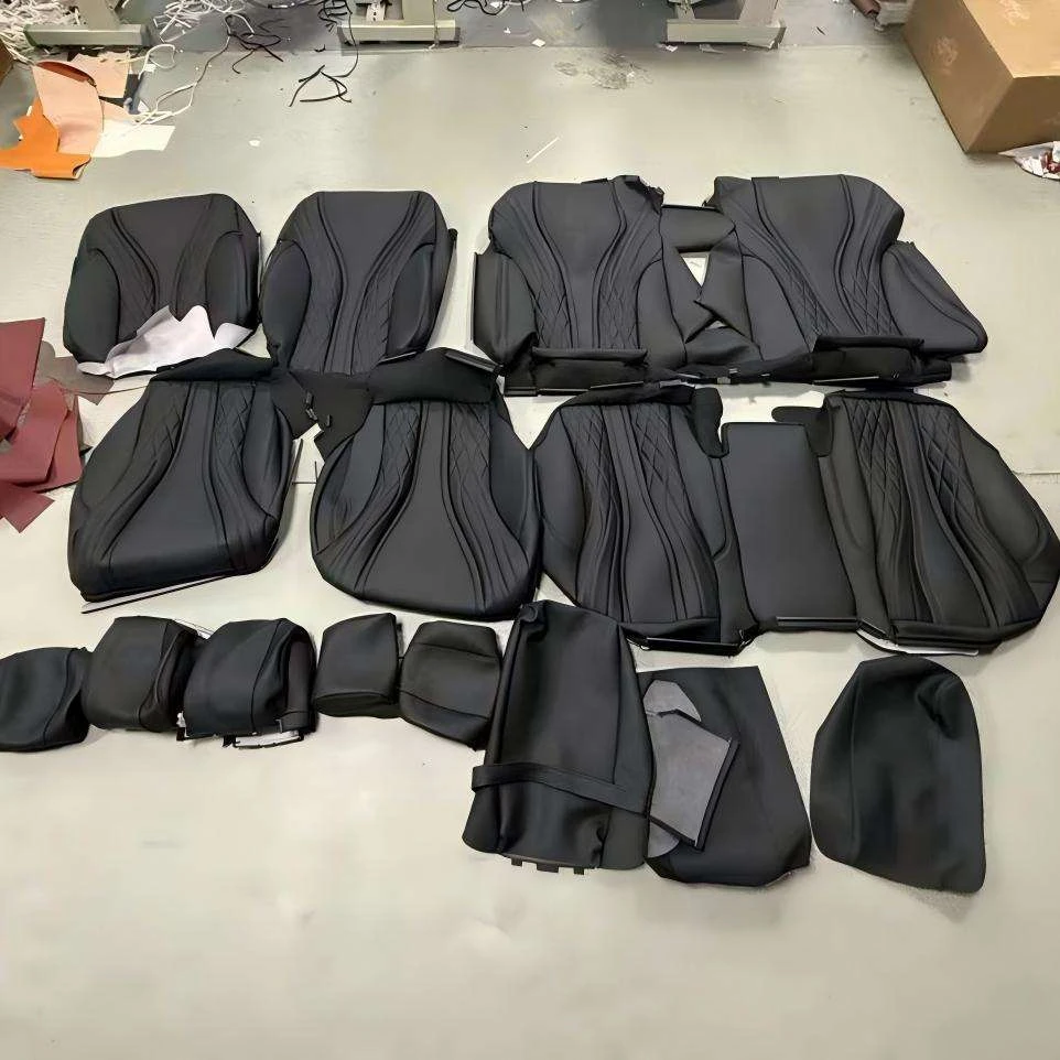 Luxury Leather Car Seat Cover Set Nappa Leather Universal Car Seat Covers for Mercedes Benz 5 Seat Interior