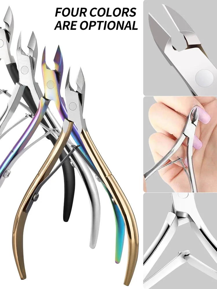 Profissional cortador de unhas tesoura aço inoxidável removedor de pele morta pedicure alicate bico