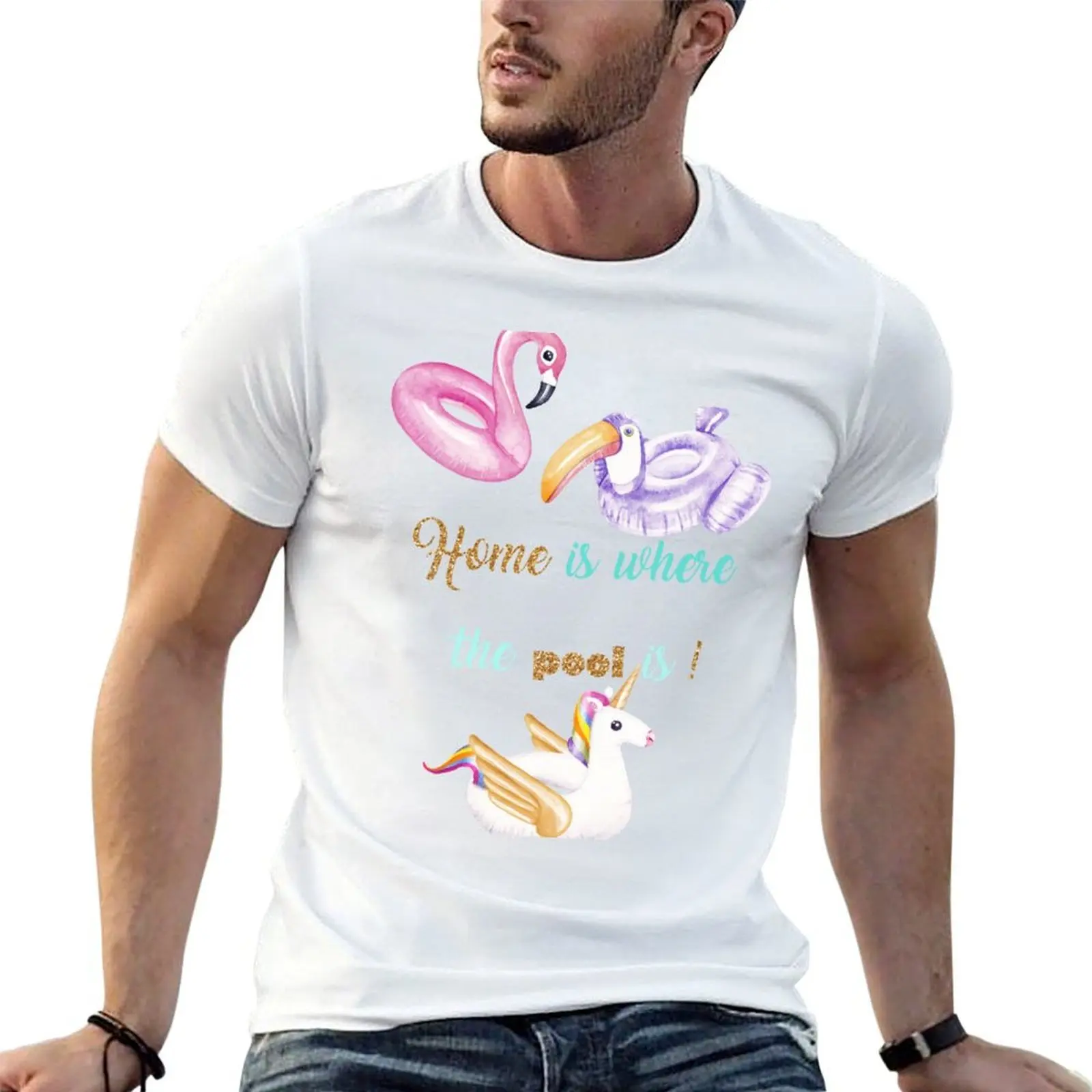 Home is where the pool is. T-Shirt man t shirt designer man t shirts high quality luxury brand man tshirt T-shirt
