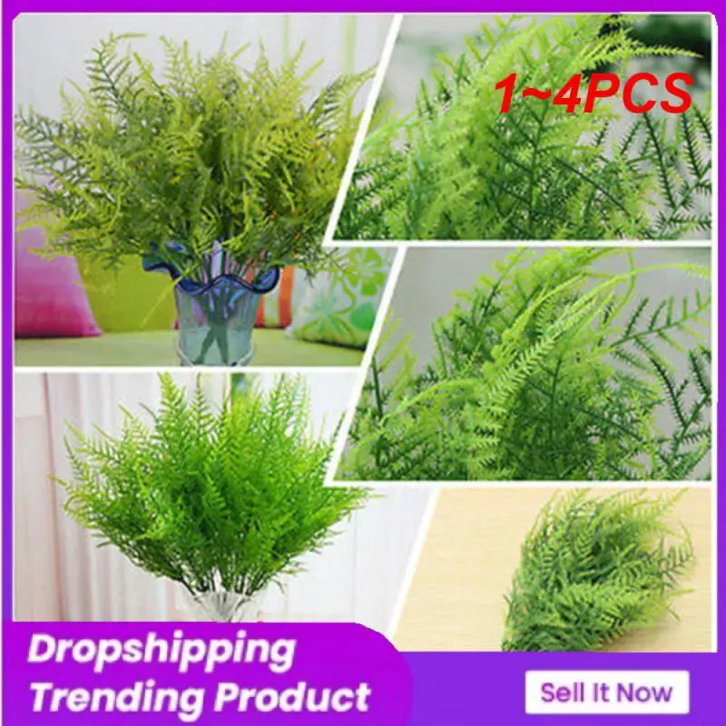 1~4PCS Artificial Asparagus High Quality 7 Stems Table Decors Artificial Plants Shrub Flower Greenery Foliage Bush