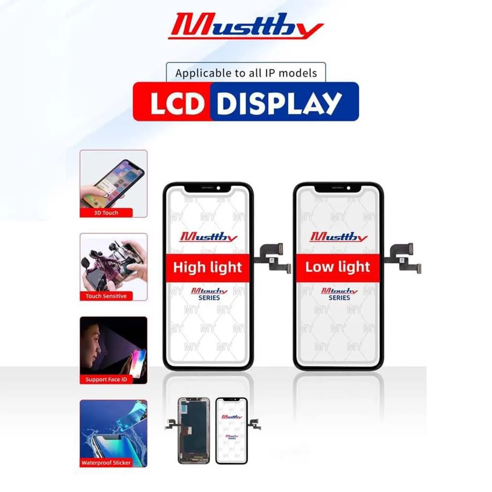 Musttby 2pc Original OLED Replacement Lcd Display Touch screen For iPhone X XR 11 11Pro 12 12ProMax 13 13Pro 14Promax 15 Pro max