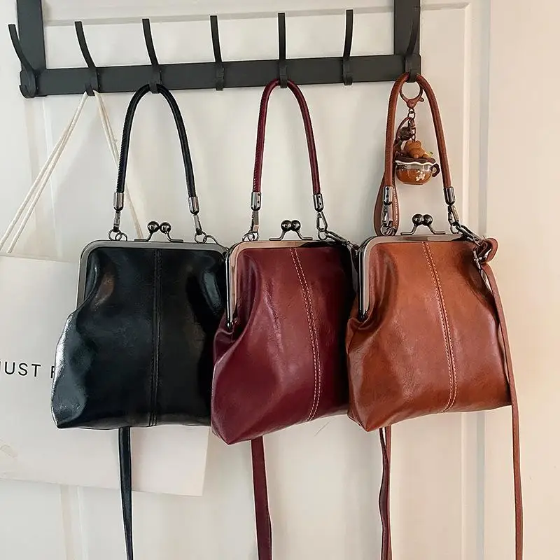 Vintage Style Women Handbag PU Leather Designer Shoulder Bag Versatile Casual Tote for Office Daily Travel Free Shipping
