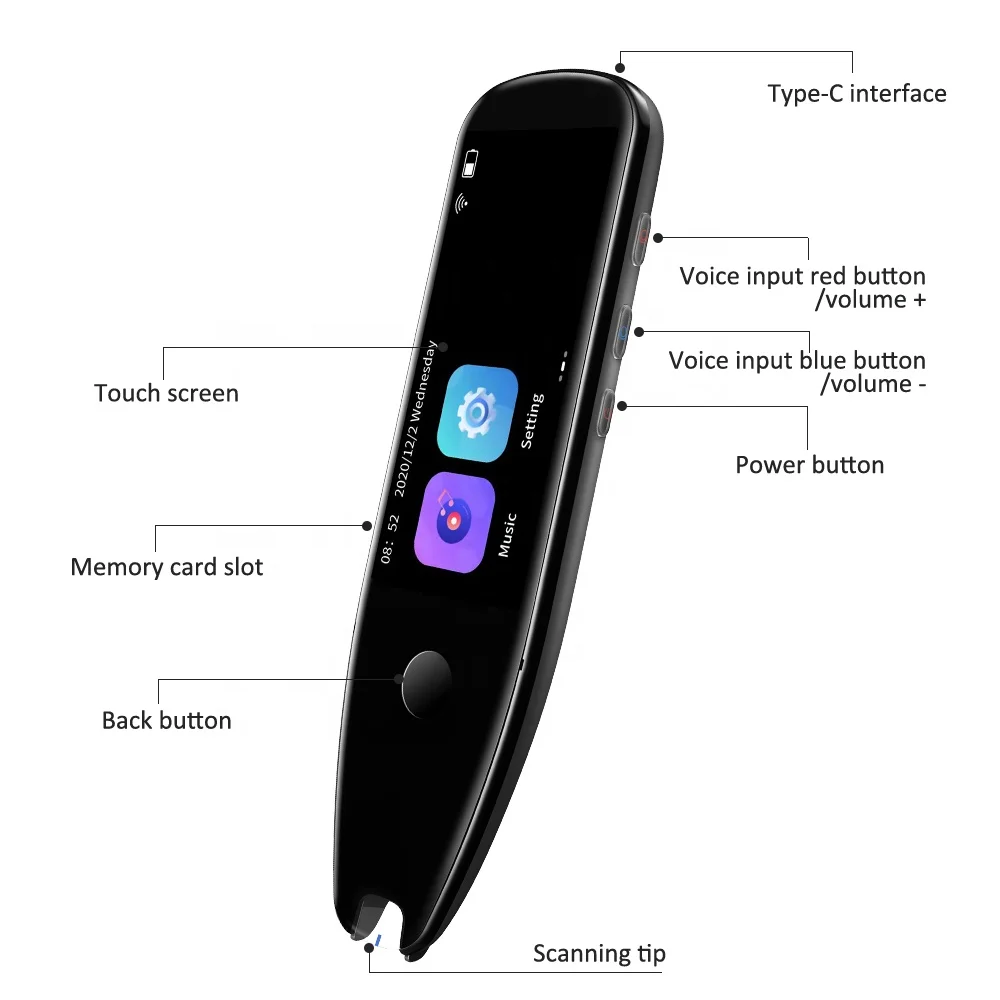 Vormor X5Pro قلم قراءة ذكي كتاب قراءة للأطفال قارئ تعلم اللغة الإنجليزية الرقمي ترجمة أوردو مع ترجمة متعددة اللغات