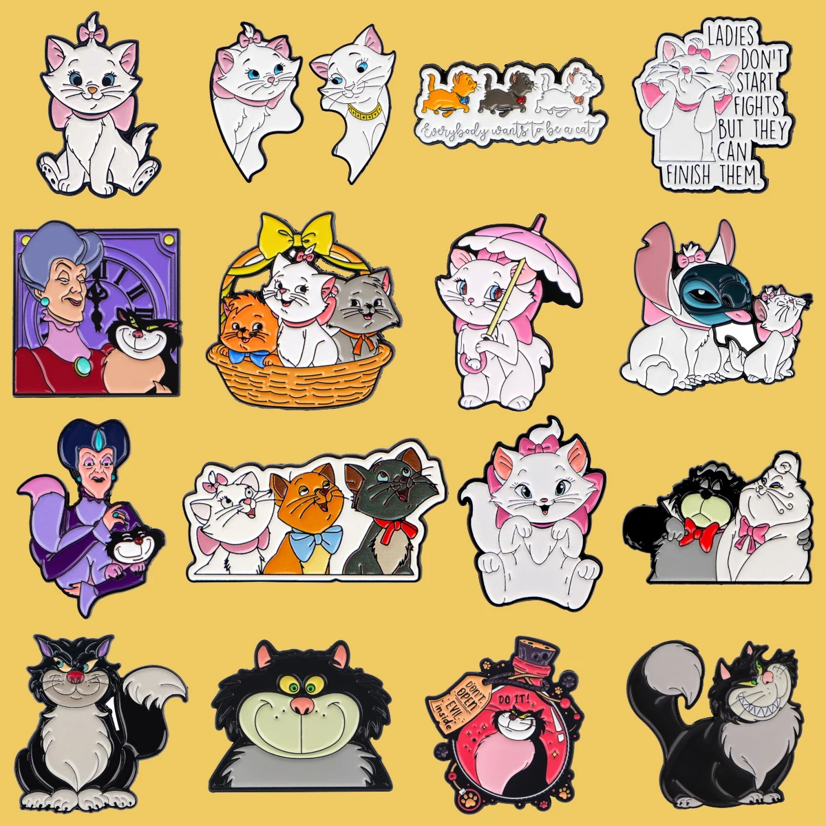 

Black Cat Enamel Pin Cartoon Cats Brooches For Women Men Lapel Pin Backpack Bags Badges Party Gifts Clothing Accessories
