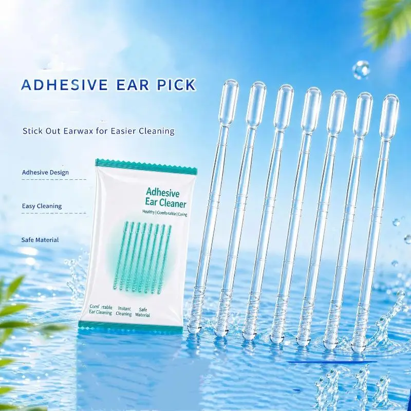 【WA】24Pcs Silicone Reusable Ear Swabs Soft Ear Cleaner Sticky Ear Swabs Sticky Earwax Remover Stick Adults