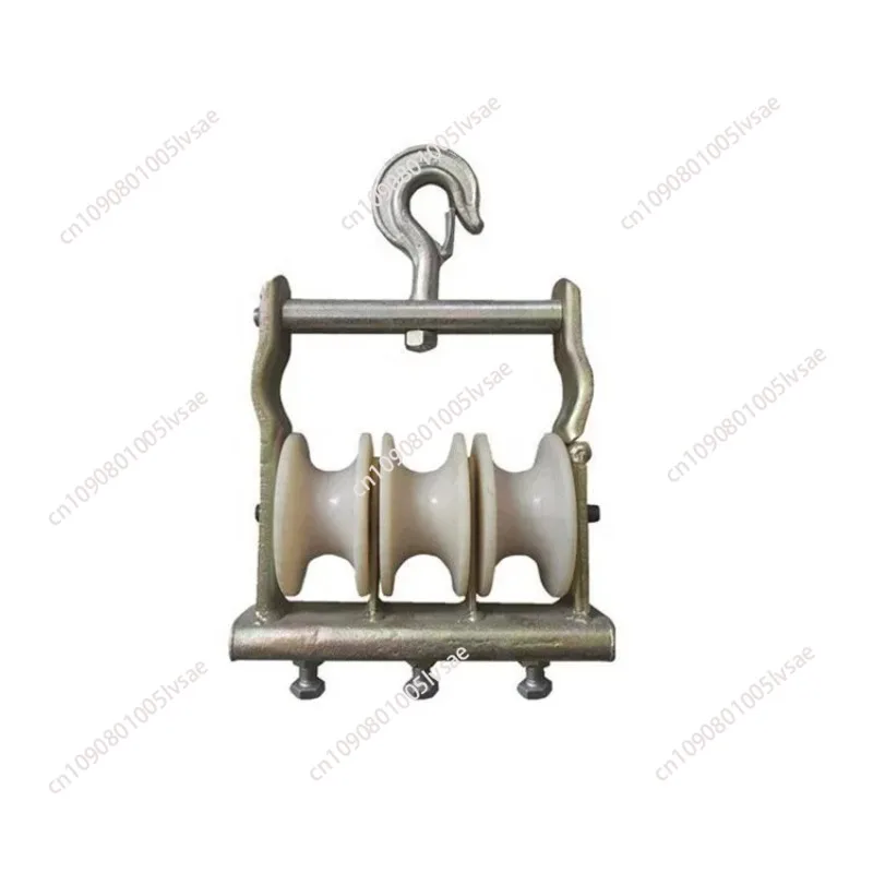

3 Sheaves Sitting and Hanging Dual-use Stringing Block Aerial Cable Pulley Block