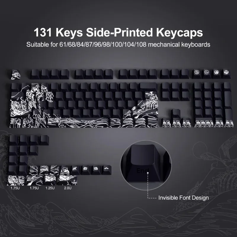 Original seitlich gravierte transparente Tastenkappe PBT kreative Persönlichkeit Sublimation benutzerdefinierte Tastatur geeignet