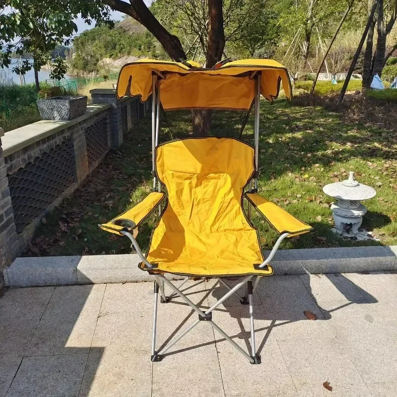 

Outdoor Furniture Chairs Camping Beach Accessories Products Portable Folding Fishing Chair with Cup Holder Shade