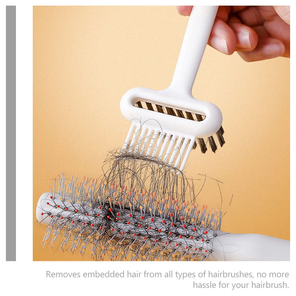 

2pcs Comb Cleaning Brush Hairbrush Cleaner Tool Rake Design For Salon Home Use Airbag Comb Cleaner Hair Removal Tool