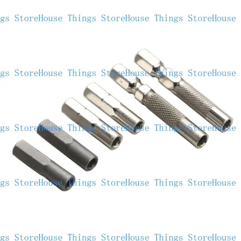 

652F Pack of 6 Bit Adapters 1/4 to 4mm for Seamlessly Tool Integration Great for Craft and Professional Repairs Tasks