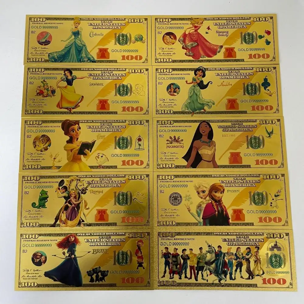 

Фильм Диснея, американский мультфильм, аниме, принцесса, наборы золотых банкнот, детские подарки на день рождения, золотые карты, коммутация