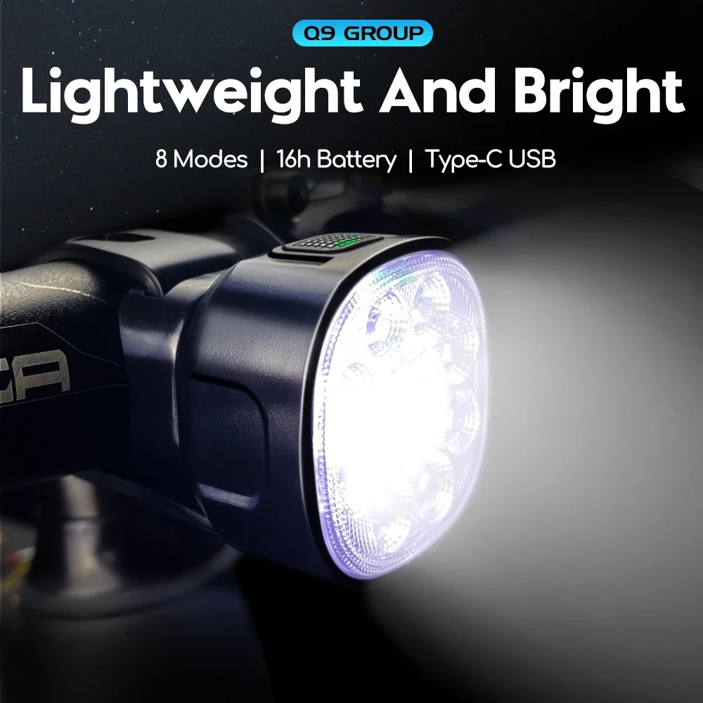 CYCLAMI Bike Light Rechargeable Waterproof Bicycle Front Light with Taillight Set Flashlight Bicycle Light Set Cycling LED