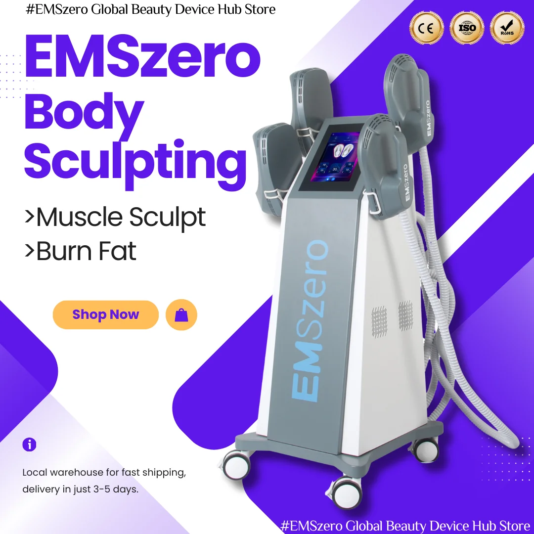 EMSzero RF Machine EMS Body Sculpting Machine EMS Fat Burning Hiemt Slimming Muscle Stimulator 6500W 200HZ