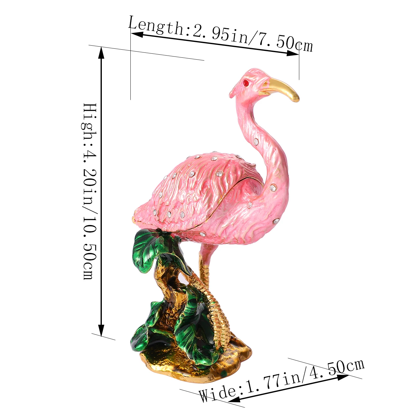 

QIFU Exquisite Pink Flamingo Mascot Cases for Earring