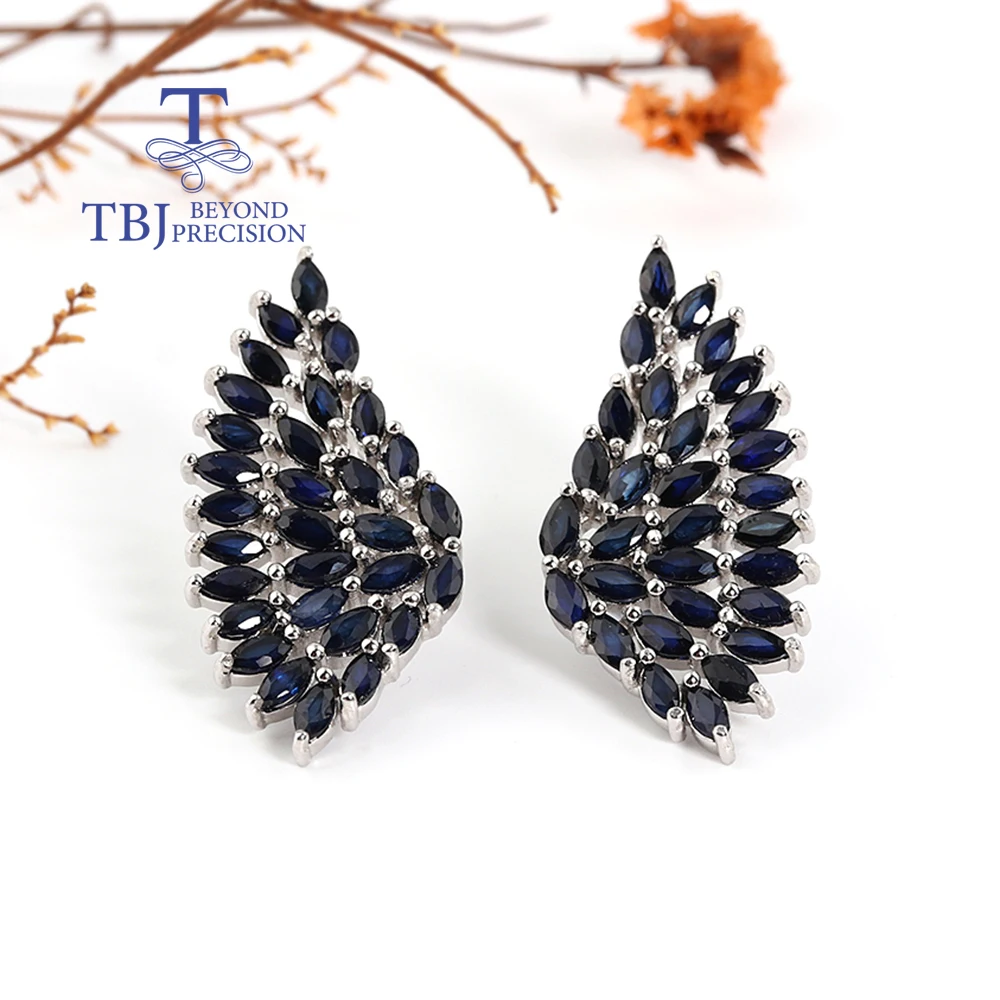 

Легкие роскошные серьги с застежкой из стерлингового серебра 925 пробы, 9,00 карата, драгоценные камни с натуральным сапфиром, изысканные украшения для женщин, предложение, свадебный подарок