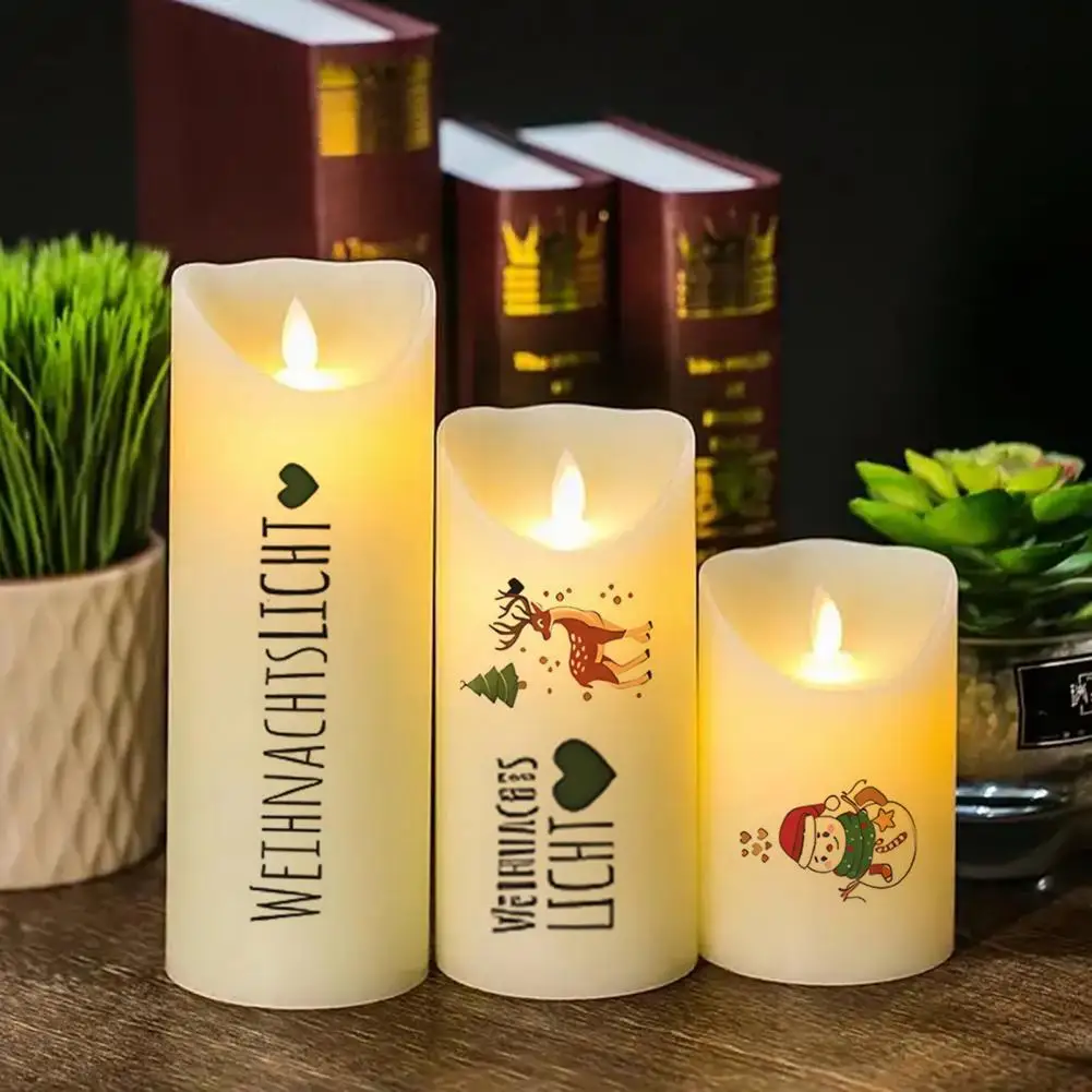 Film autocollant de tatouage de bougie de 21cm, couleur riche, motif exquis, classique, sur le thème de noël, autocollant de tatouage pour bougies de fête