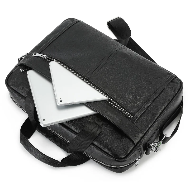 Valigetta in pelle di mucca da uomo nuova Borsa a tracolla grande Borsa a tracolla per documenti vintage Borsa da ufficio per uomo Custodia per attache