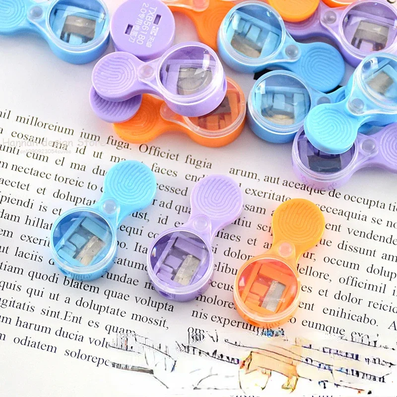 6/1pc Pointer Bleistift Spitzer Mini 2mm Minen Spitzer Tragbare Spitzer mit Lupe Schärfen Werkzeug