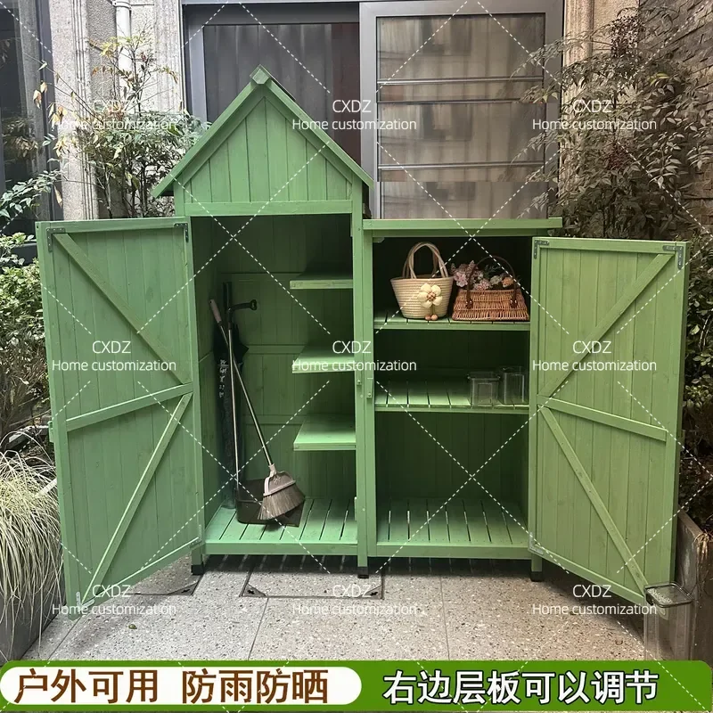 Outdoor Storage Cabinet Multi Layer Locker for Balcony Garden Courtyard Large Size Tool Organizer Box for Sundries and Tools
