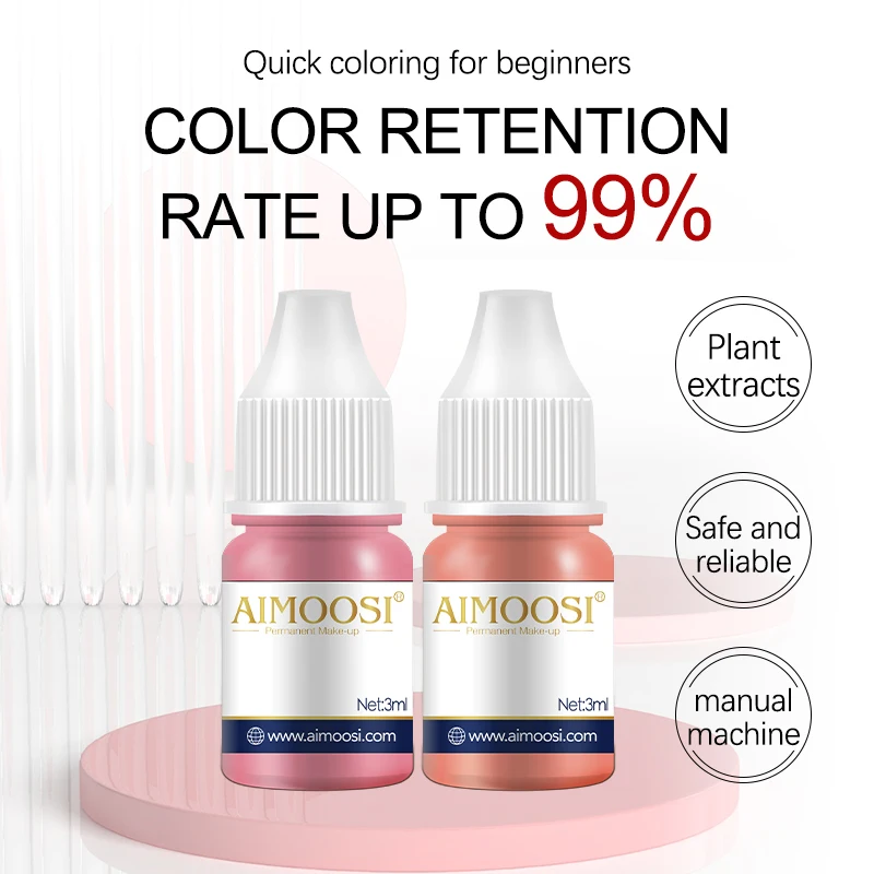 3ml Nude Color Tattoo Ink Permanent Microblading Paint Inks Pigment Semi Makeup Nude Lips Tint Consumables Tattoo Supplies Inks