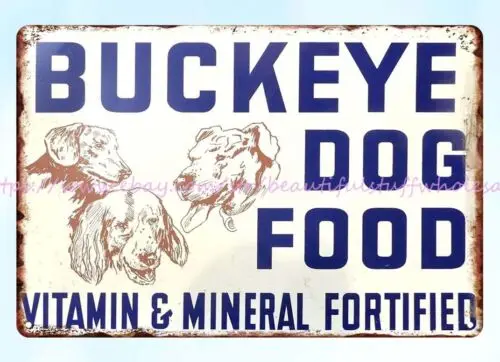 wall art restaurant wall decor pub living room Buckeye Dog Food metal tin sign