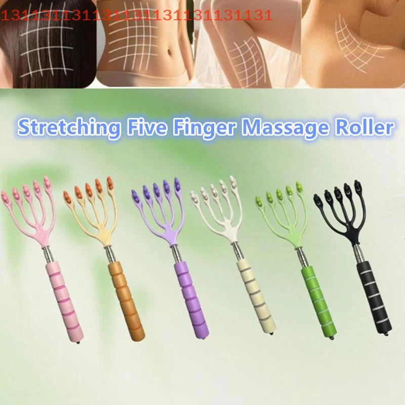 スケーラブルヘッドマッサージャー頭皮ネックコームローラー五本指5爪ボールハンドヘルドリラックススパヘアケアヘアストレス解消用