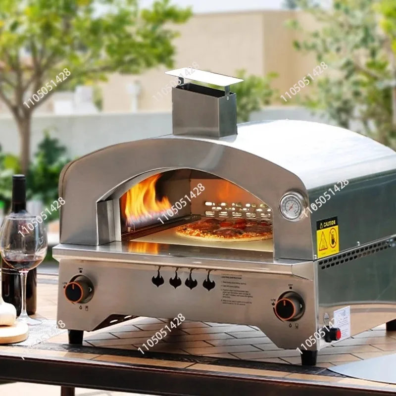 Outdoor Gas Oven with Automatic Rotating Stone -14 Inch Portable Propane Pizza Oven
