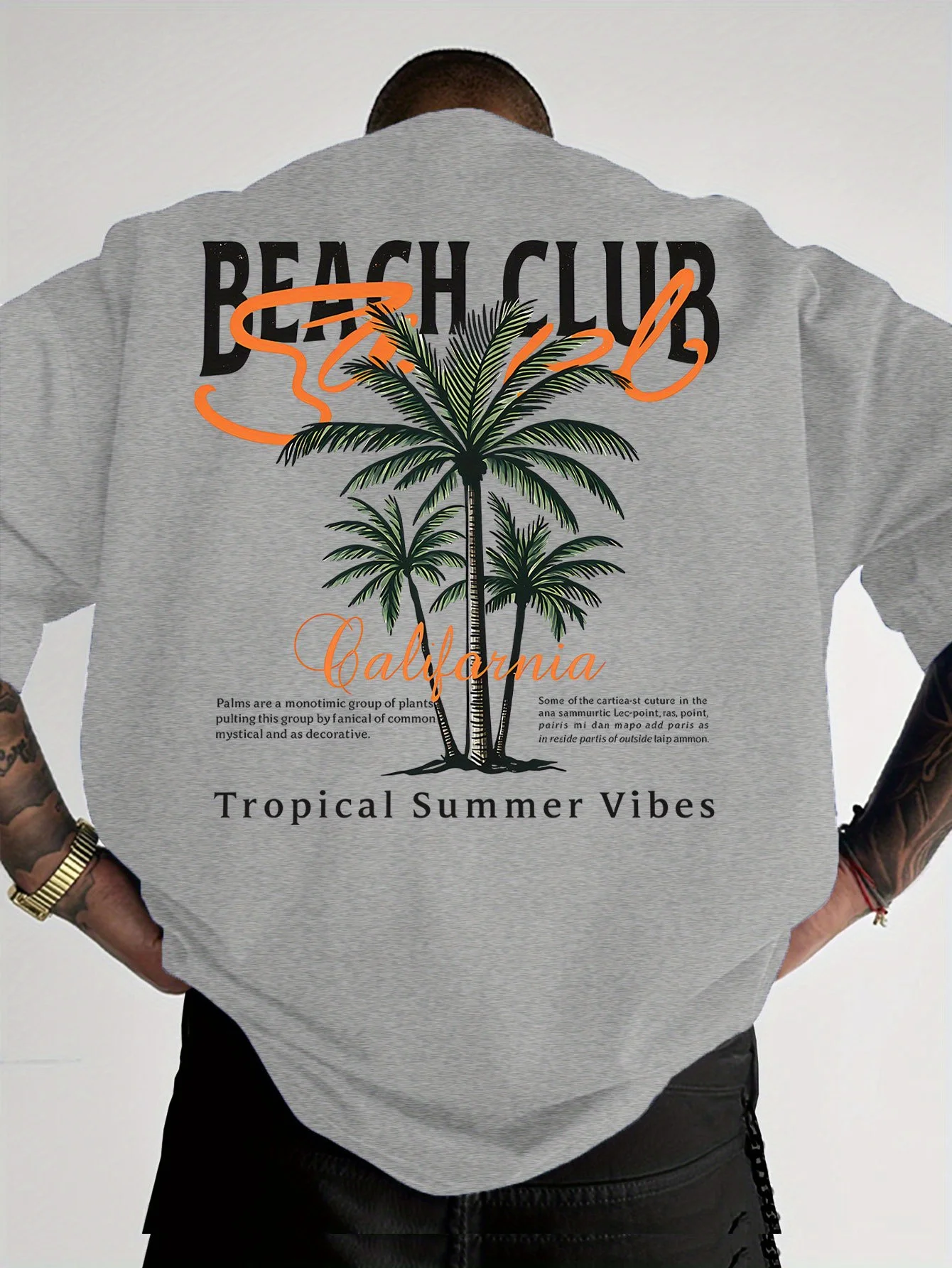 2026 Summer Men's T-shirt with Coconut Tree Print - Comfortable Soft Sweat-Resistant Casual and Fashionable Beach Men's T-shirt