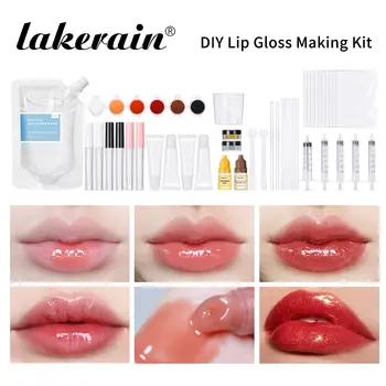 Hydratační DIY sada lesků na rty Čirý lesk na rty, základní gel na rty, třpytivé rty, líčení, kreativní ručně vyráběné kosmetické lesky na rty, sada na výrobu dárků 10 nejlepší prodej báze lesku na rty - №8