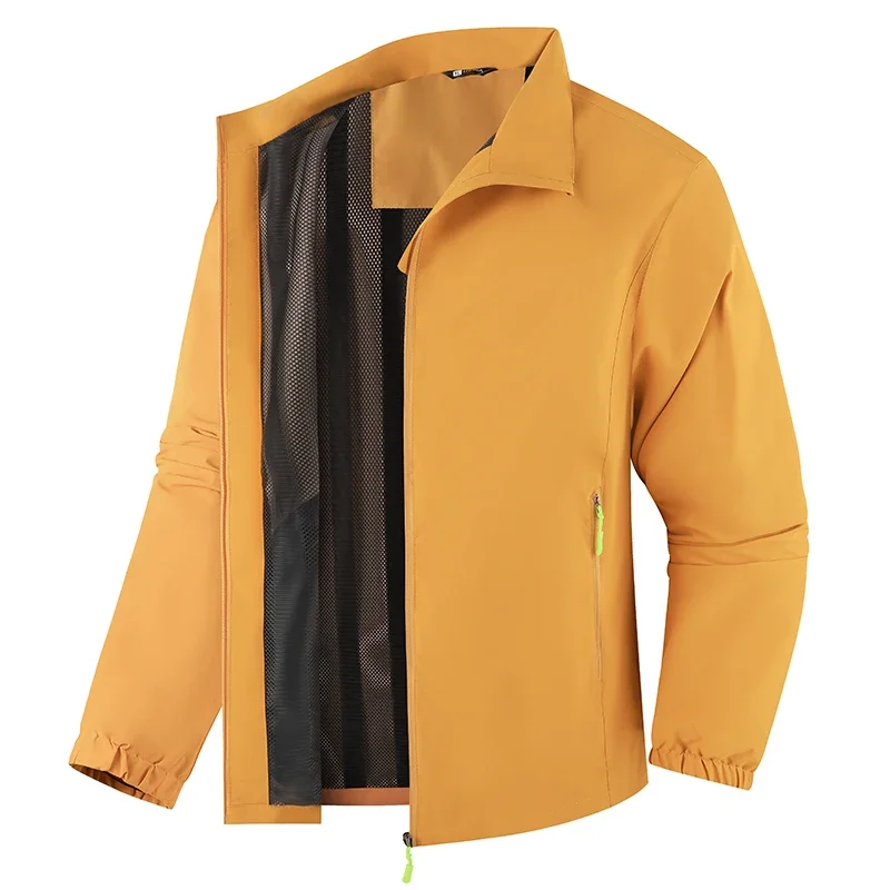 Waterproof Workwear Lapel Jackets Men Women Lightweight Wind Resistant Jacket Spring Autumn Casual Outdoor Sports Zip Up Coats